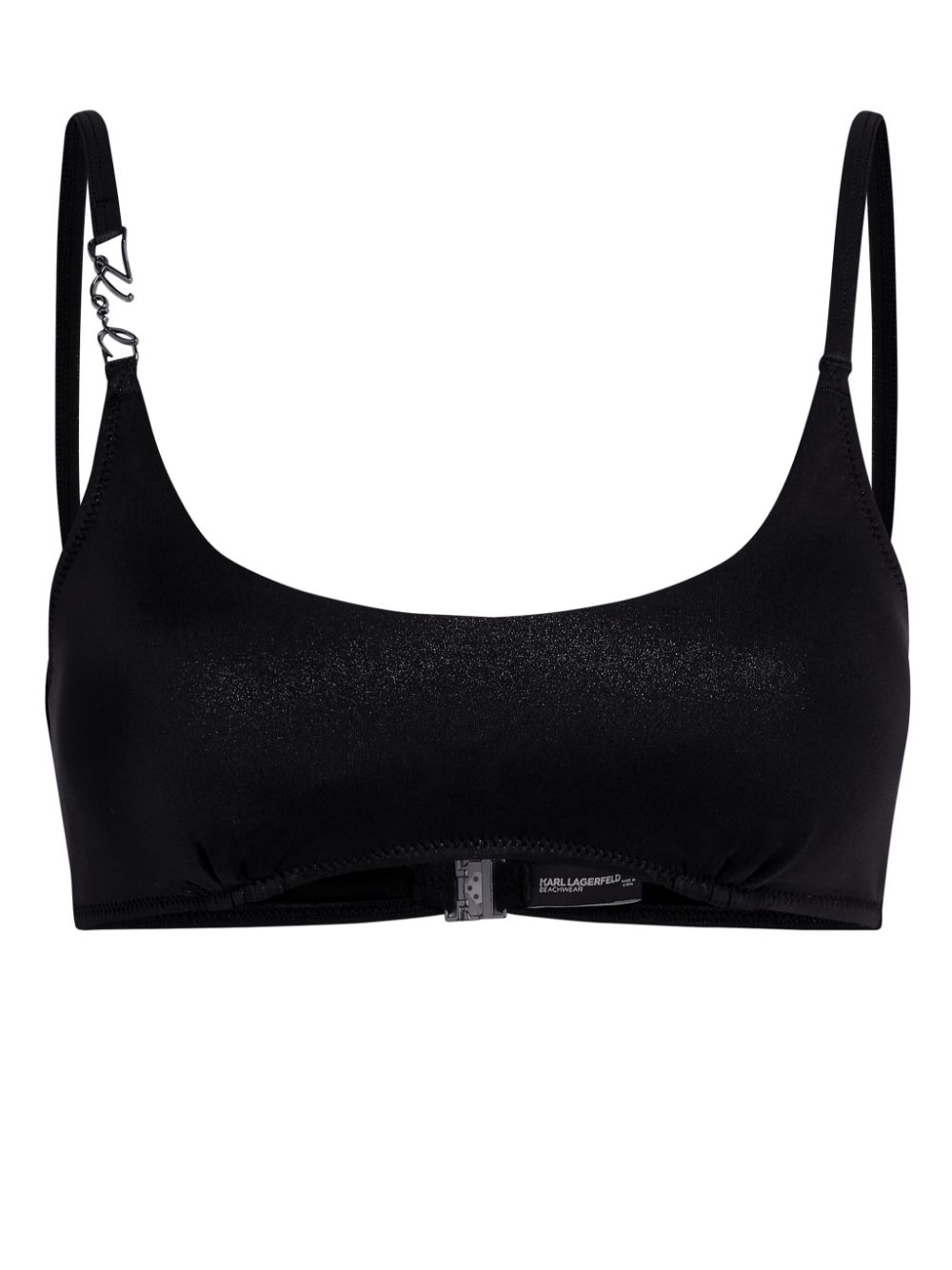 Karl Lagerfeld Signature bandeau bikini top - Black von Karl Lagerfeld