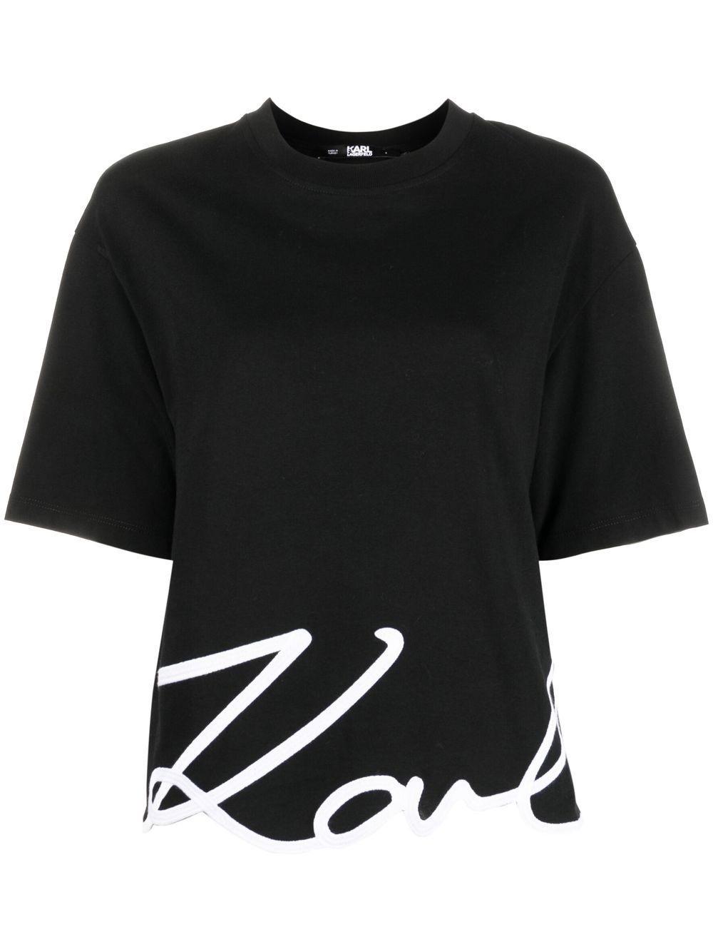 Karl Lagerfeld Signature Hem T-shirt - Black von Karl Lagerfeld