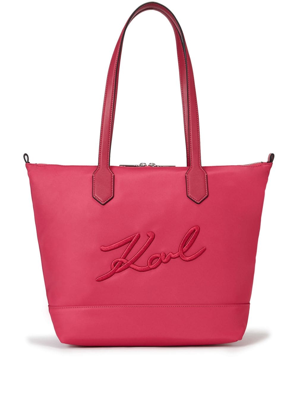 Karl Lagerfeld Signature logo-embroidered tote bag - Pink von Karl Lagerfeld