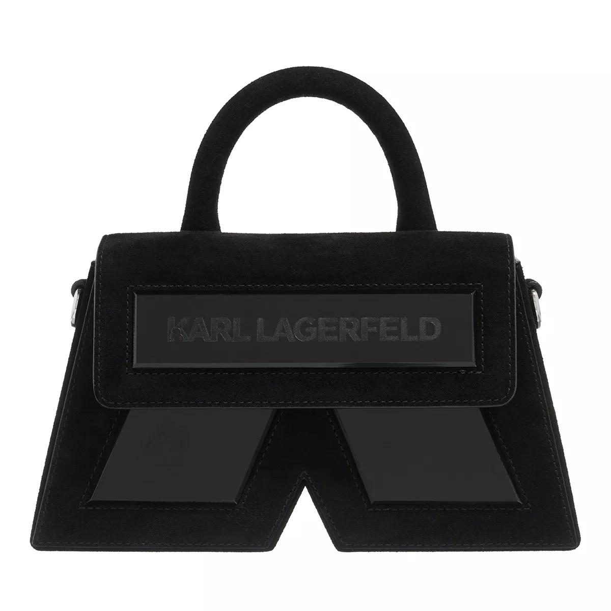 Karl Lagerfeld Umhängetasche - Icon K Crossbody Suede - Gr. unisize - in Schwarz - für Damen von Karl Lagerfeld