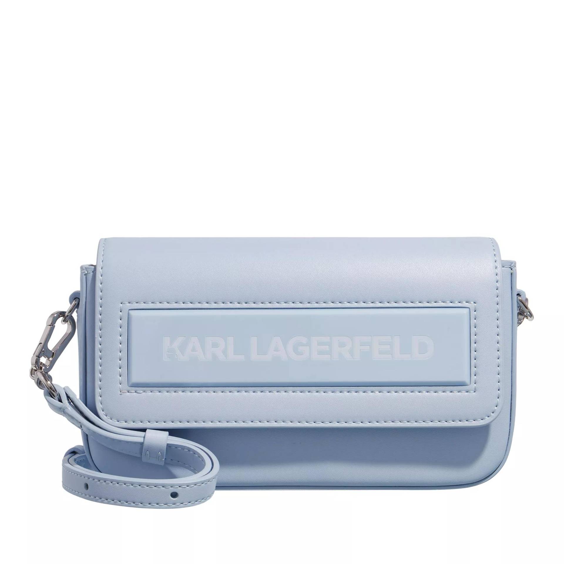 Karl Lagerfeld Umhängetasche - Icon K Sm Flap Shb Leather - Gr. unisize - in Blau - für Damen von Karl Lagerfeld