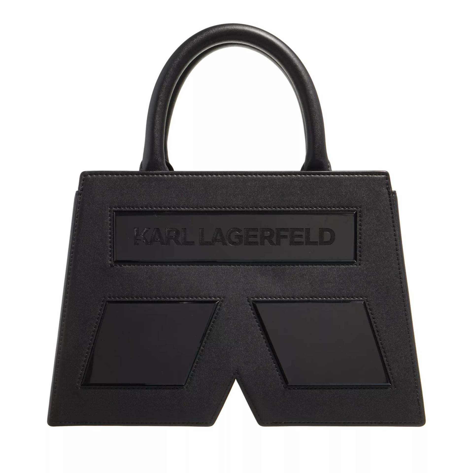 Karl Lagerfeld Umhängetasche - Icon K Top Handle Leather - Gr. unisize - in Schwarz - für Damen von Karl Lagerfeld
