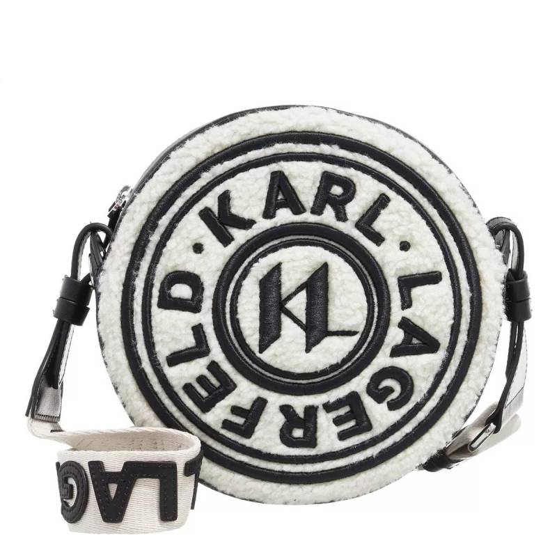 Karl Lagerfeld Umhängetasche - K/Circle Round Cb Shearling - Gr. unisize - in Schwarz - für Damen von Karl Lagerfeld