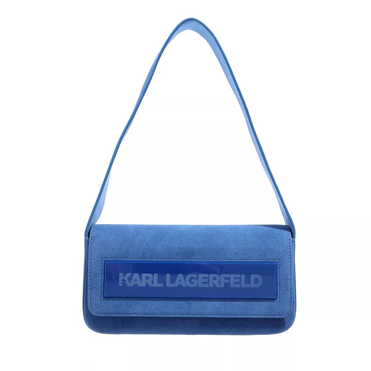 Karl Lagerfeld Umhängetasche - K/Essential K Md Flap Shb Sued - Gr. unisize - in Blau - für Damen von Karl Lagerfeld