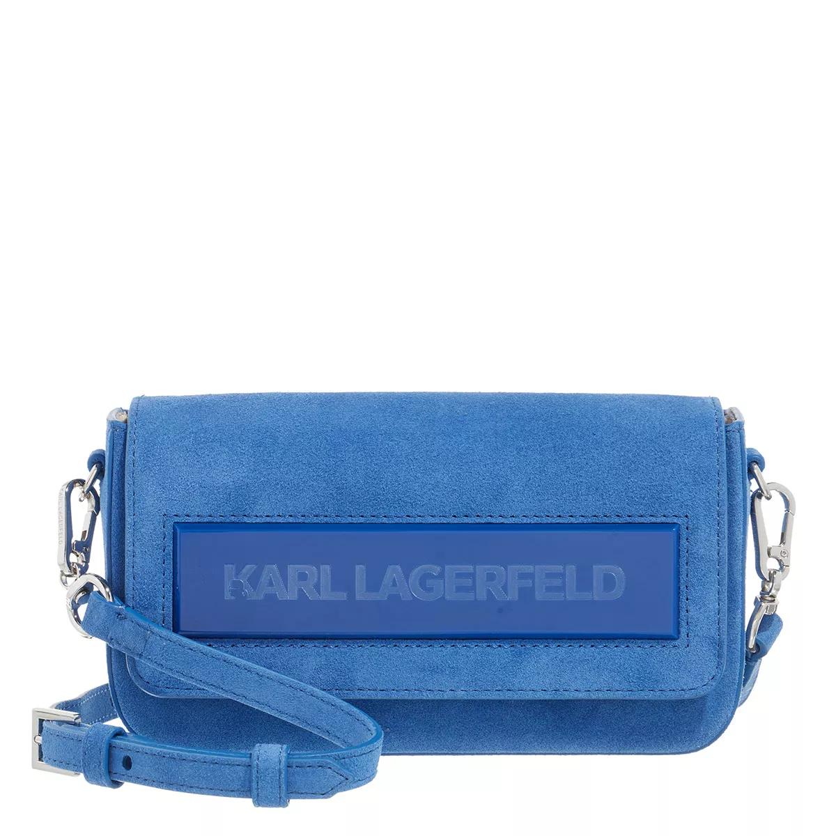 Karl Lagerfeld Umhängetasche - K/Essential K Sm Flap Shb Sued - Gr. unisize - in Blau - für Damen von Karl Lagerfeld