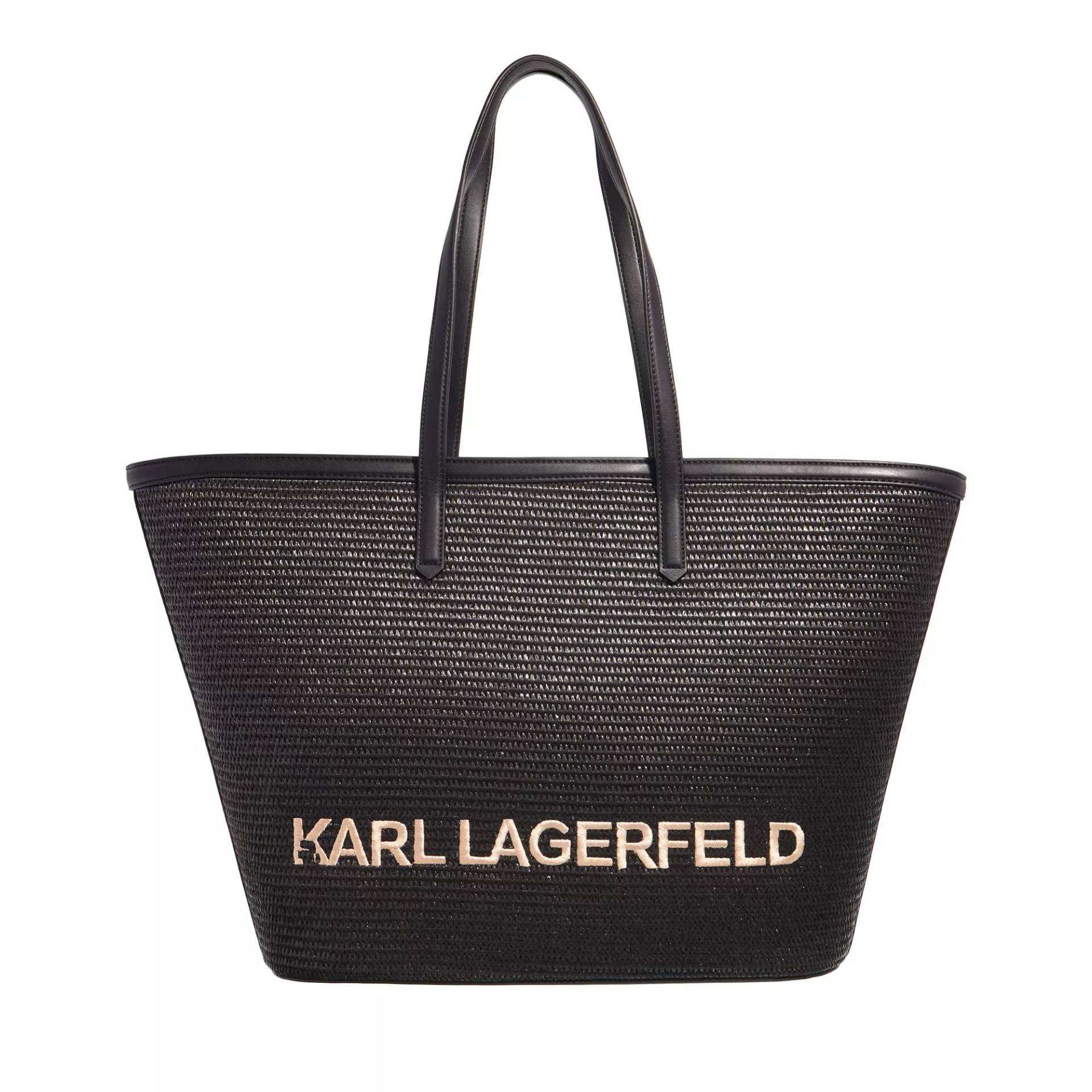 Karl Lagerfeld Umhängetasche - K/Essential Raffia Tote - Gr. unisize - in Schwarz - für Damen von Karl Lagerfeld
