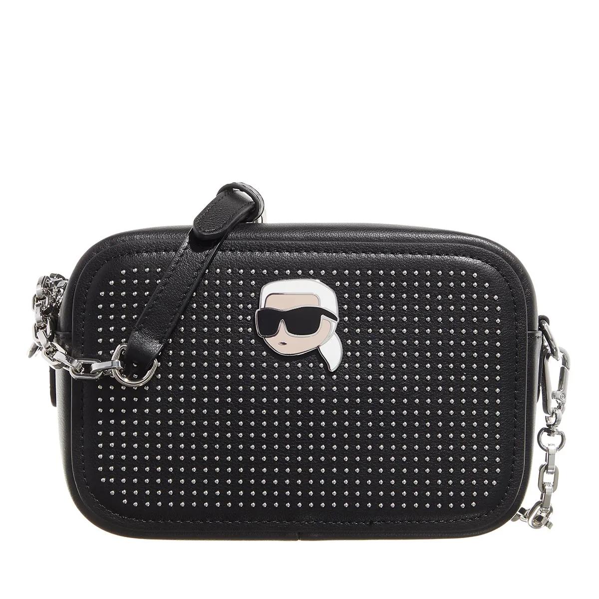 Karl Lagerfeld Schultertasche - K/Ikonik 2.0 Leather Cmb Studs - Gr. unisize - in Schwarz - für Damen von Karl Lagerfeld