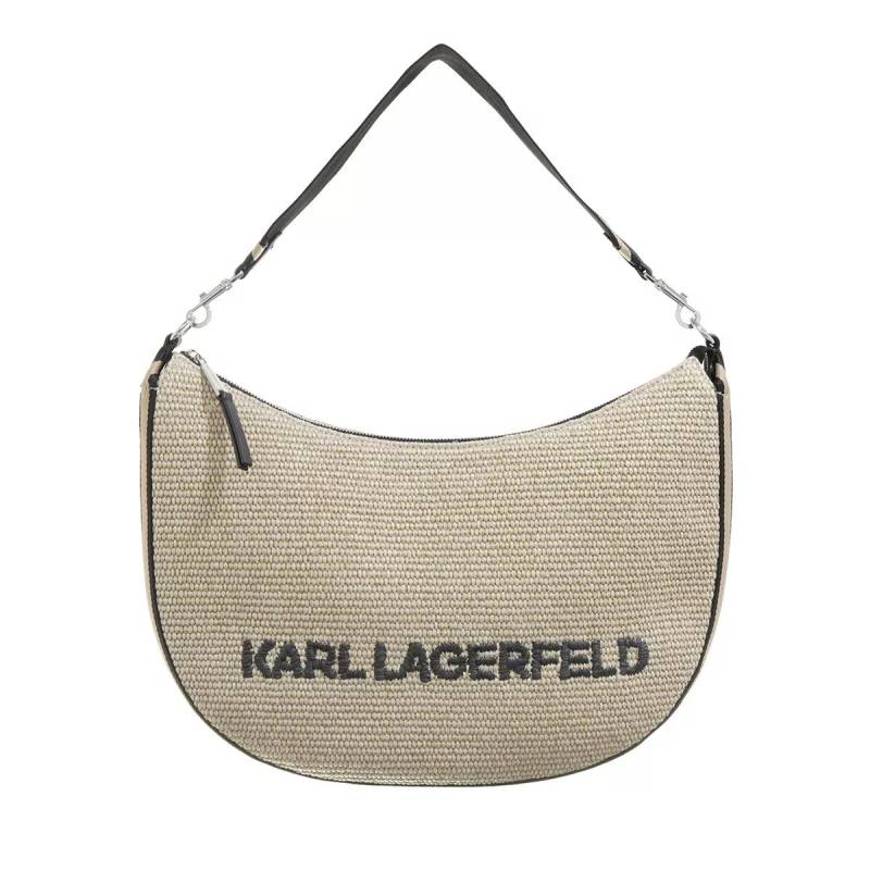 Karl Lagerfeld Schultertasche - K/Moon Md Shoulderbag Raffia - Gr. unisize - in Beige - für Damen von Karl Lagerfeld