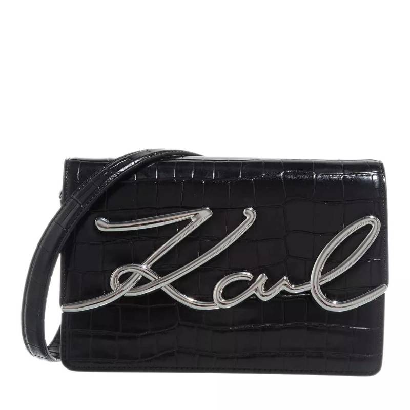 Karl Lagerfeld Umhängetasche - K/Signature Croc Shoulderbag - Gr. unisize - in Schwarz - für Damen von Karl Lagerfeld