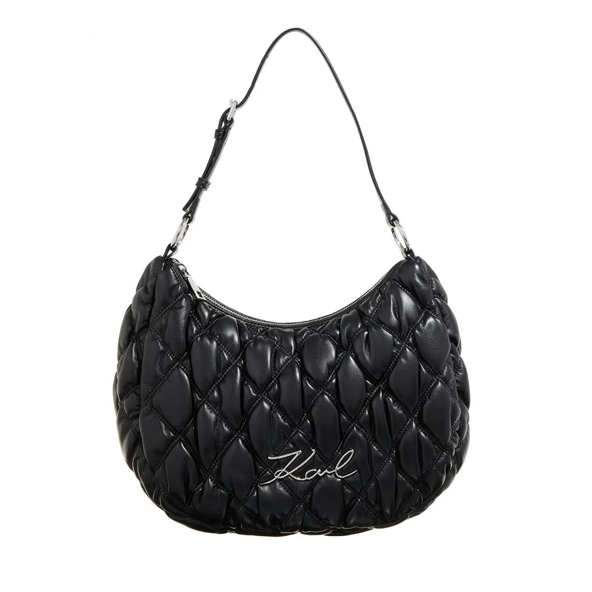 Karl Lagerfeld Schultertasche - K/Signature Kuilt Hobo - Gr. unisize - in Schwarz - für Damen von Karl Lagerfeld