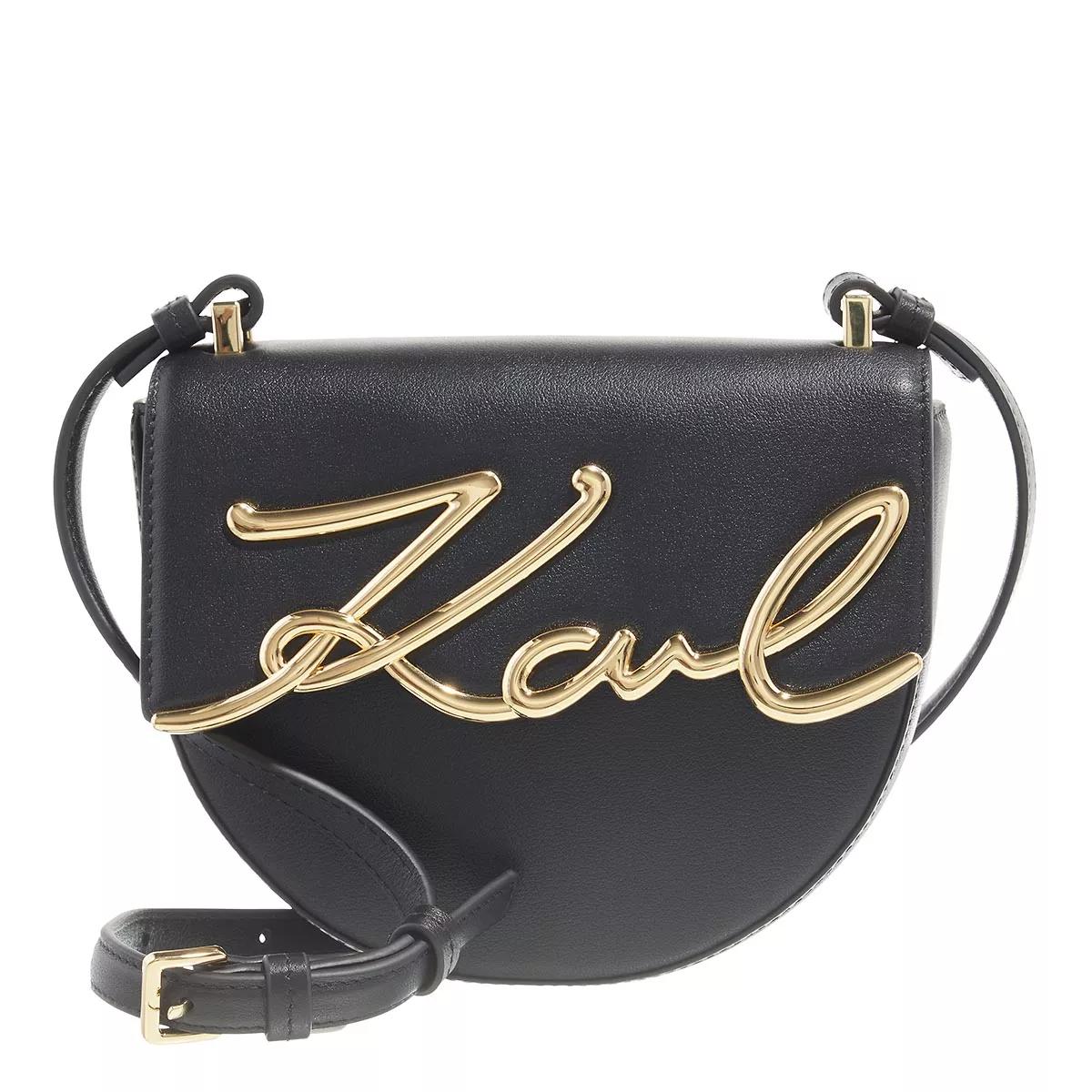 Karl Lagerfeld Umhängetasche - Signature Sm Saddle Bag - Gr. unisize - in Schwarz - für Damen von Karl Lagerfeld