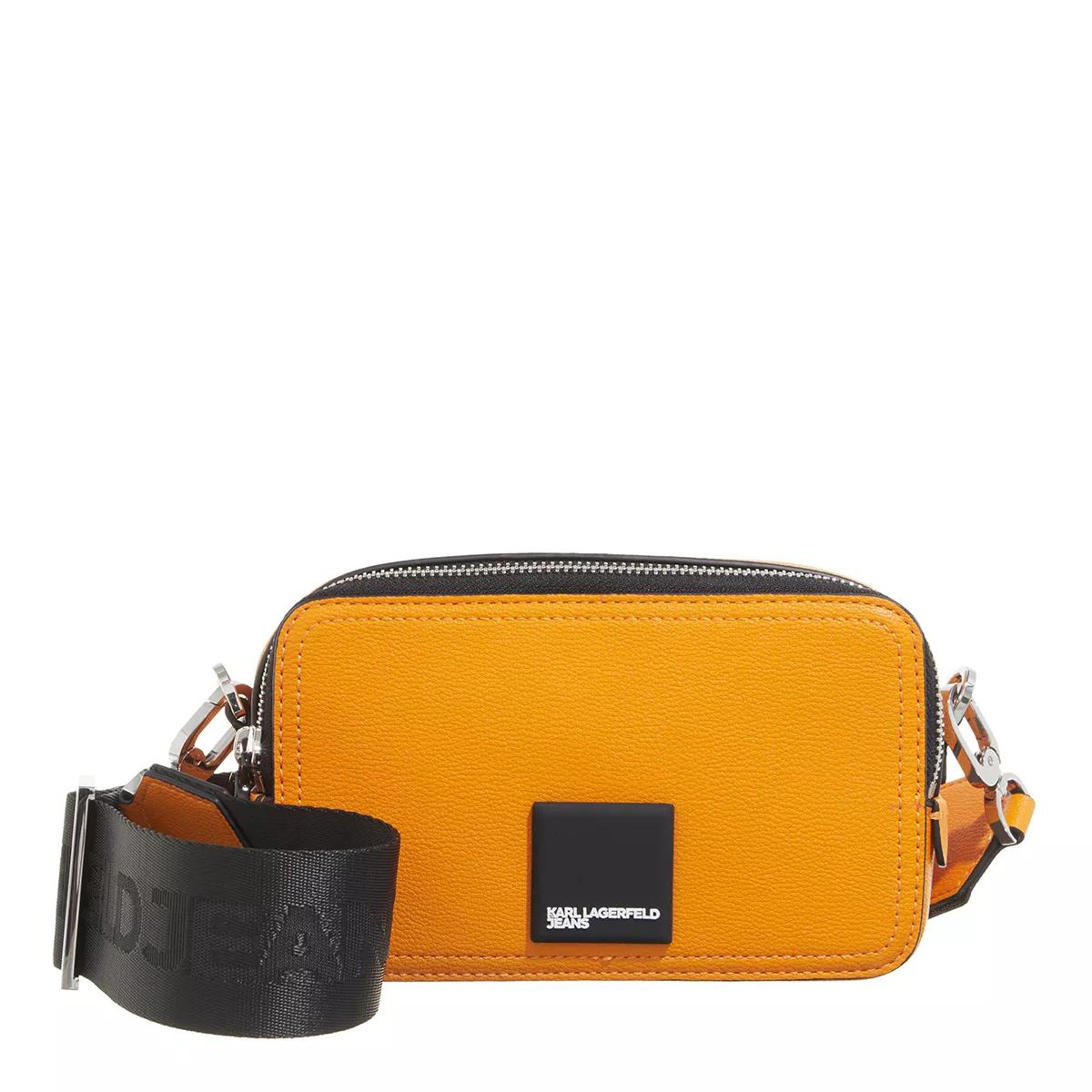 Karl Lagerfeld Jeans Schultertasche - Tech Leather Camera Bag Patch - Gr. unisize - in Orange - für Damen von Karl Lagerfeld Jeans