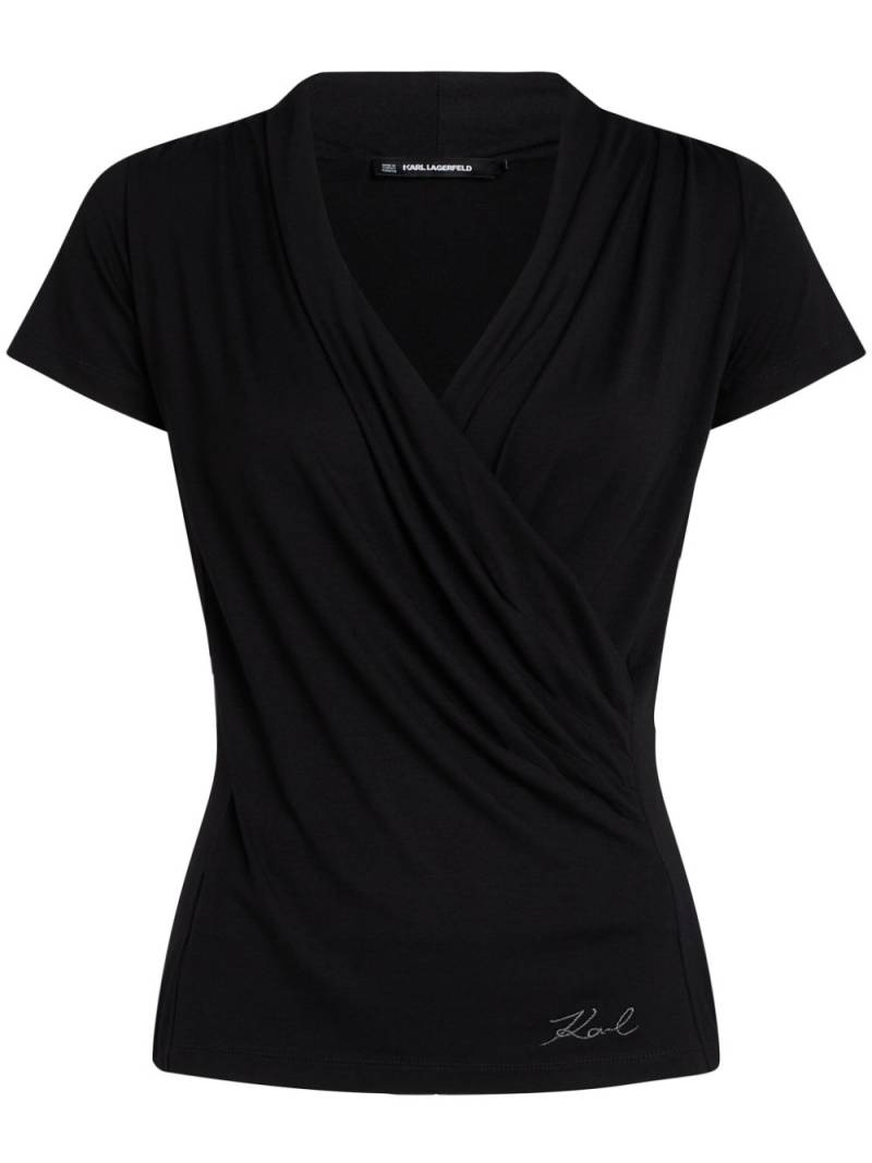 Karl Lagerfeld V-neck T-shirt - Black von Karl Lagerfeld