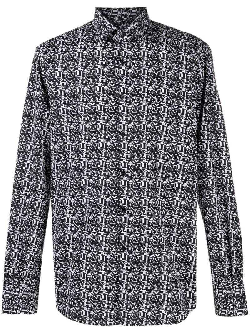 Karl Lagerfeld abstract-pattern cotton shirt - Black von Karl Lagerfeld