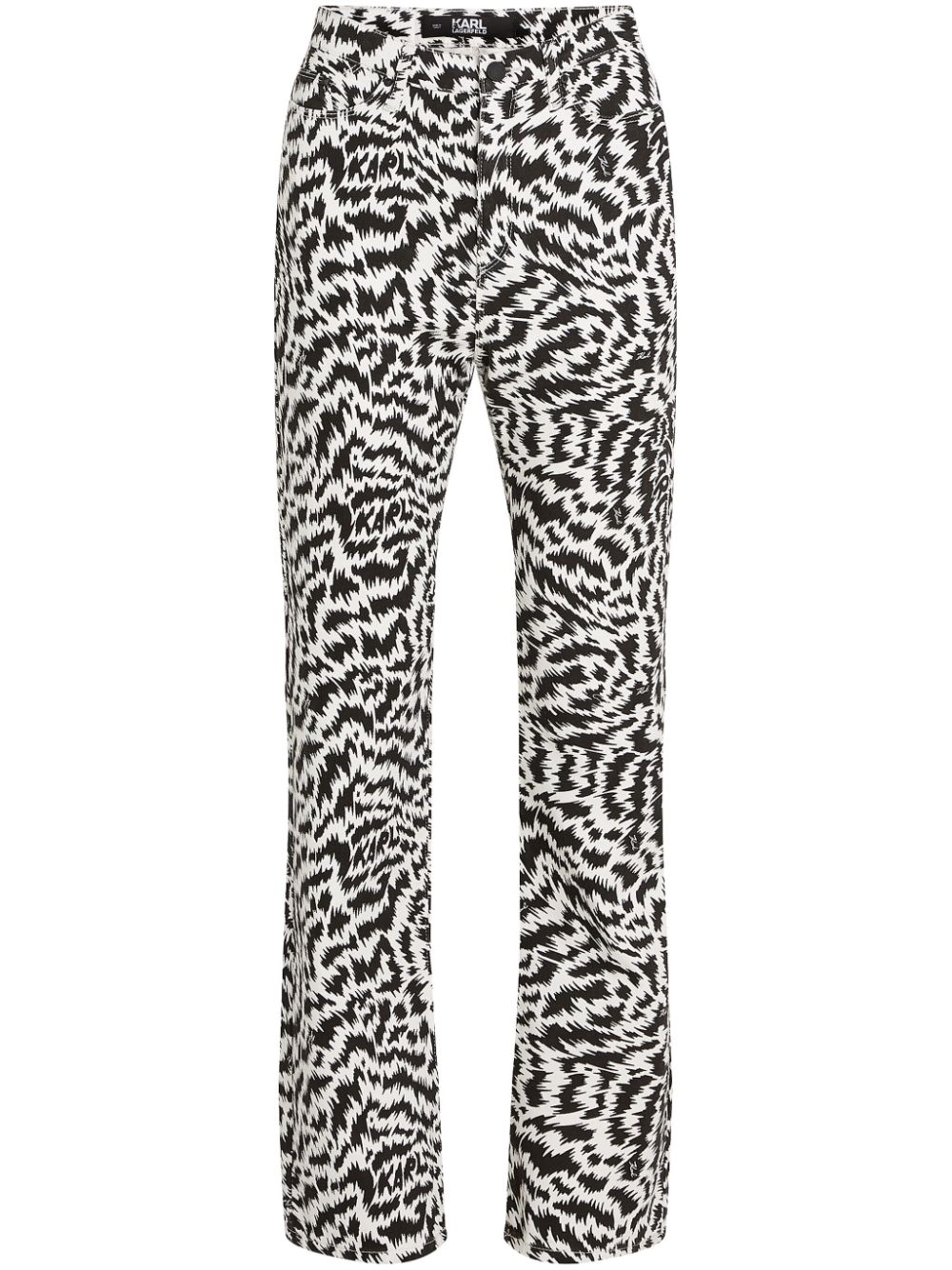 Karl Lagerfeld zebra-print straight-leg jeans - Black von Karl Lagerfeld