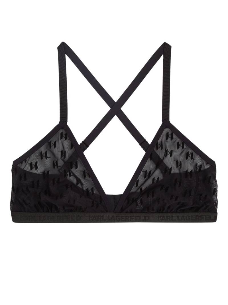 Karl Lagerfeld all-over logo-pattern bra - Black von Karl Lagerfeld