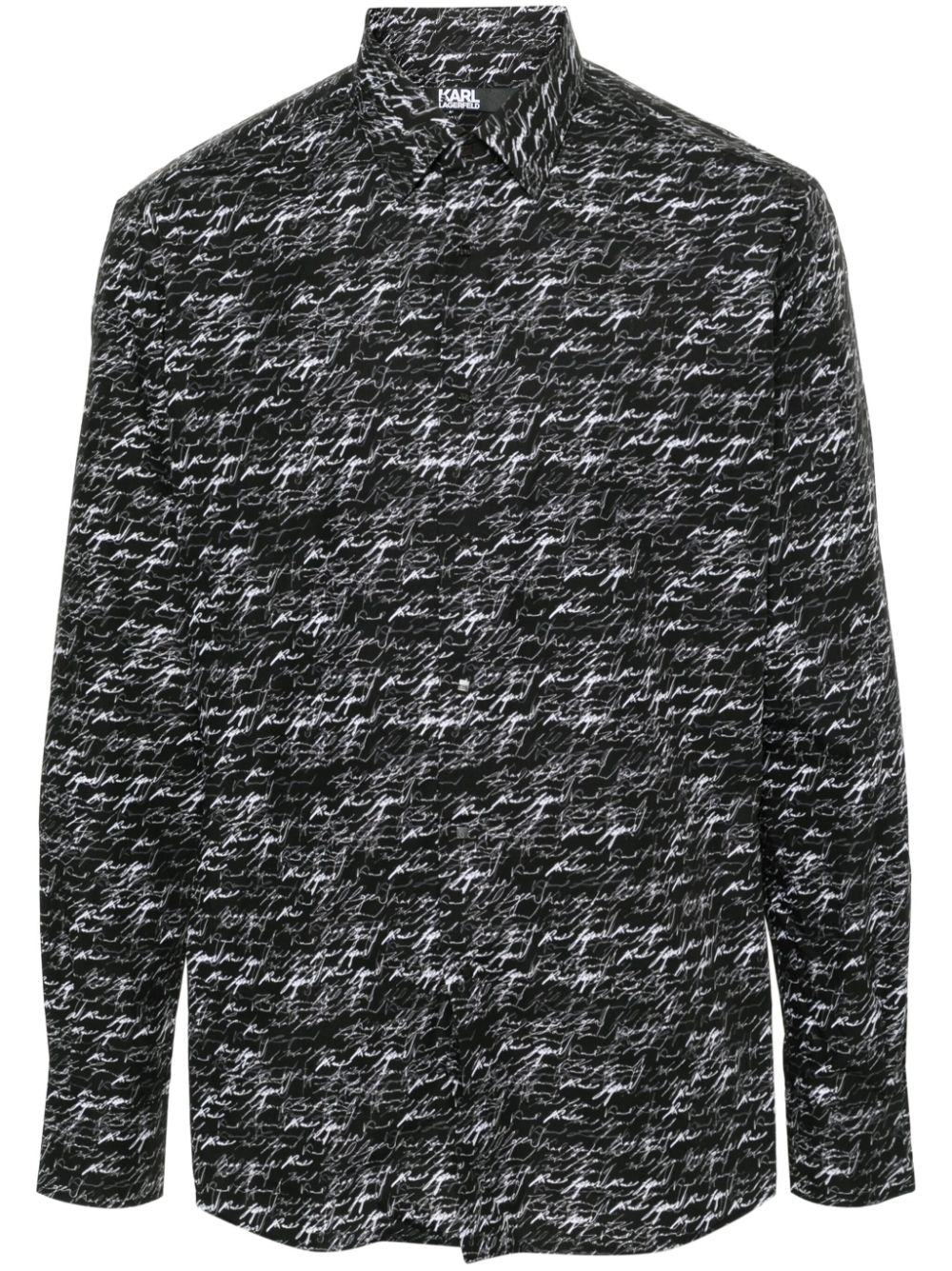 Karl Lagerfeld all-over logo print shirt - Black von Karl Lagerfeld