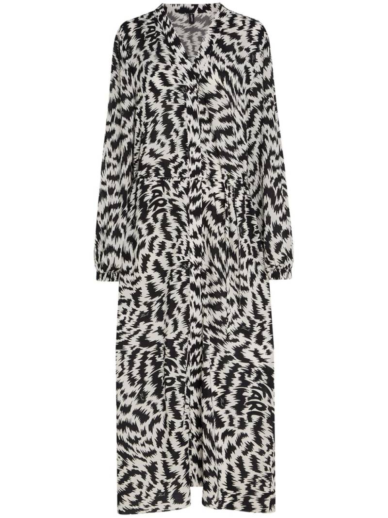 Karl Lagerfeld animal-print belted beach dress - Black von Karl Lagerfeld