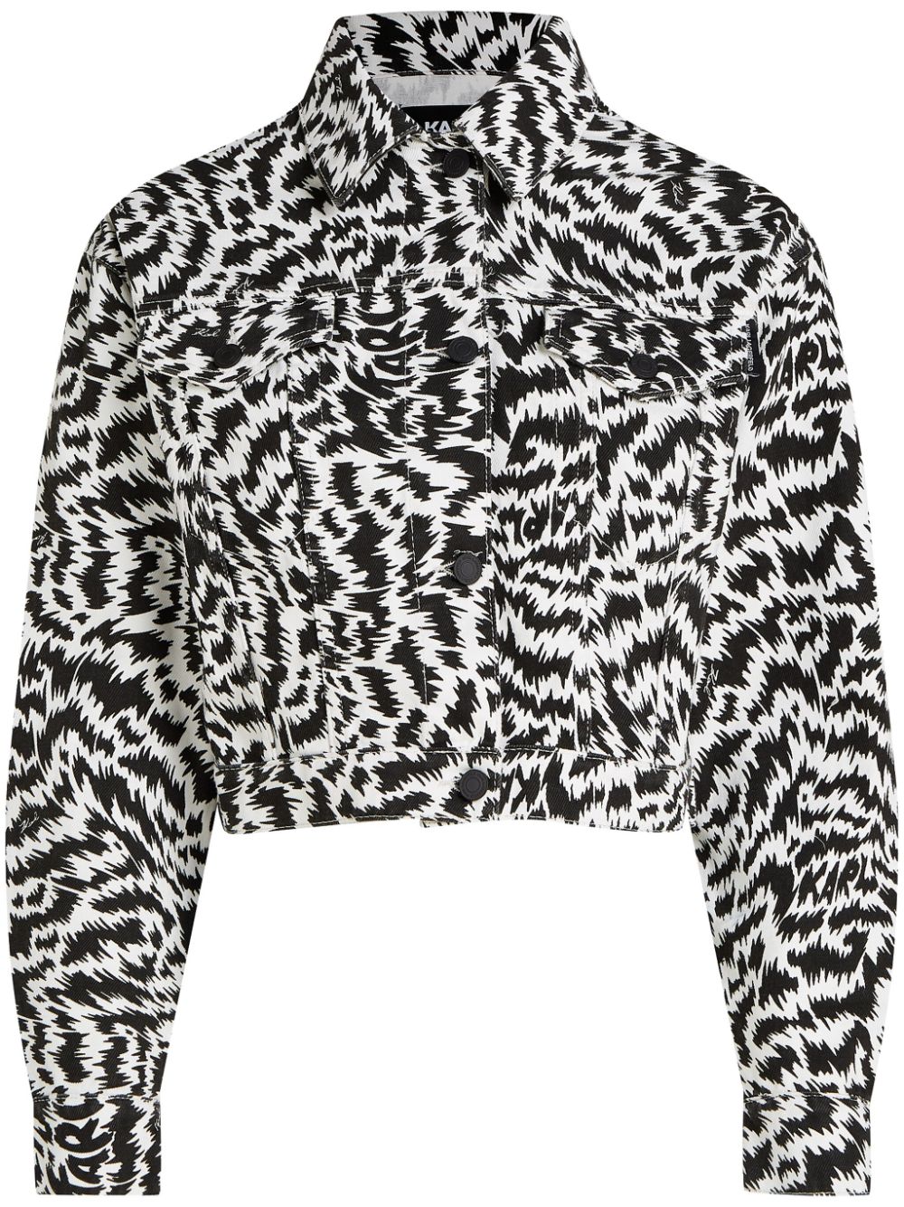 Karl Lagerfeld zebra-print denim jacket - Neutrals von Karl Lagerfeld