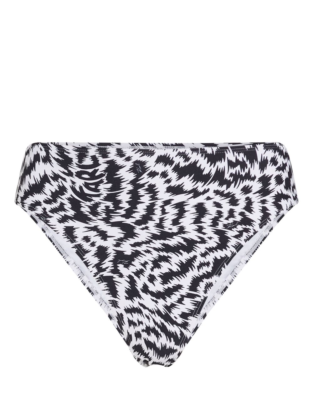 Karl Lagerfeld animal-print high-rise bikini bottoms - Black von Karl Lagerfeld