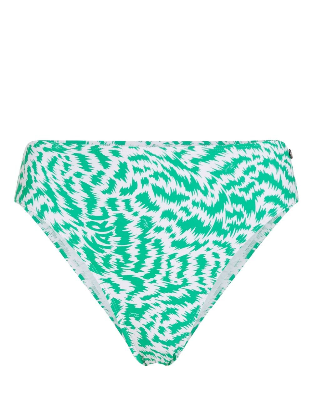 Karl Lagerfeld animal-print high-rise bikini bottoms - Green von Karl Lagerfeld