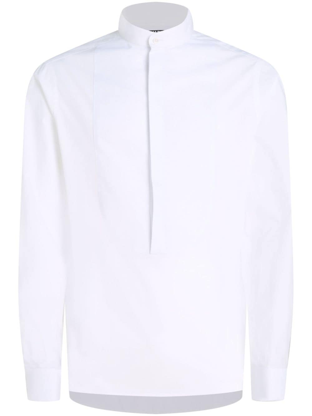 Karl Lagerfeld band-collar organic cotton shirt - White von Karl Lagerfeld