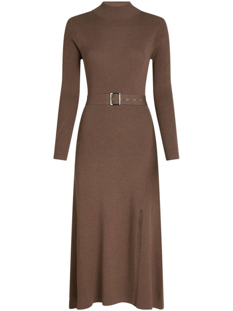 Karl Lagerfeld belted knitted dress - Brown von Karl Lagerfeld