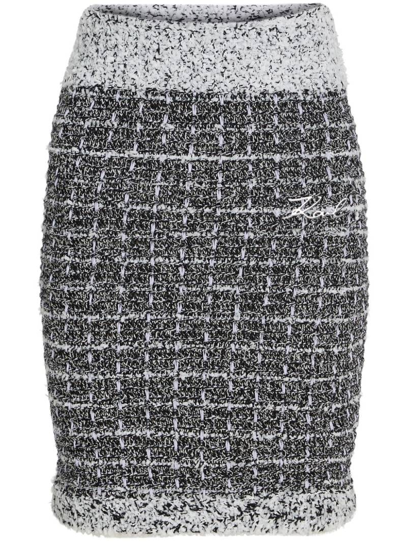 Karl Lagerfeld bouclé pencil skirt - Black von Karl Lagerfeld