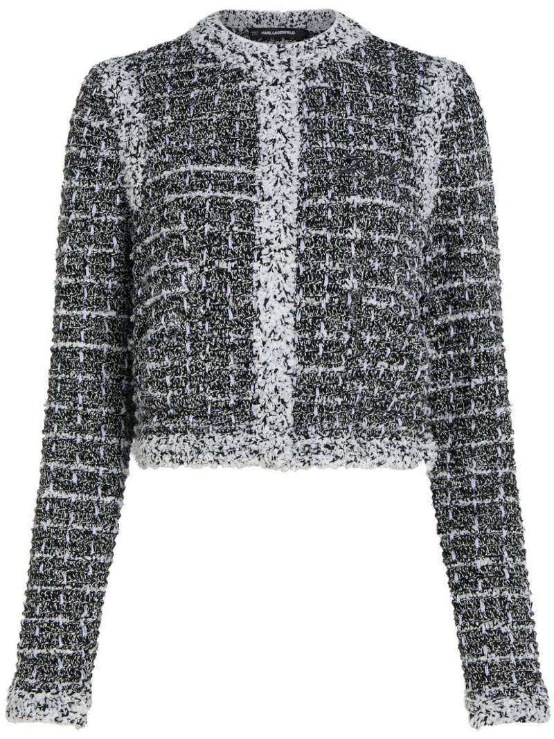 Karl Lagerfeld bouclé snap-fastening cardigan - Black von Karl Lagerfeld