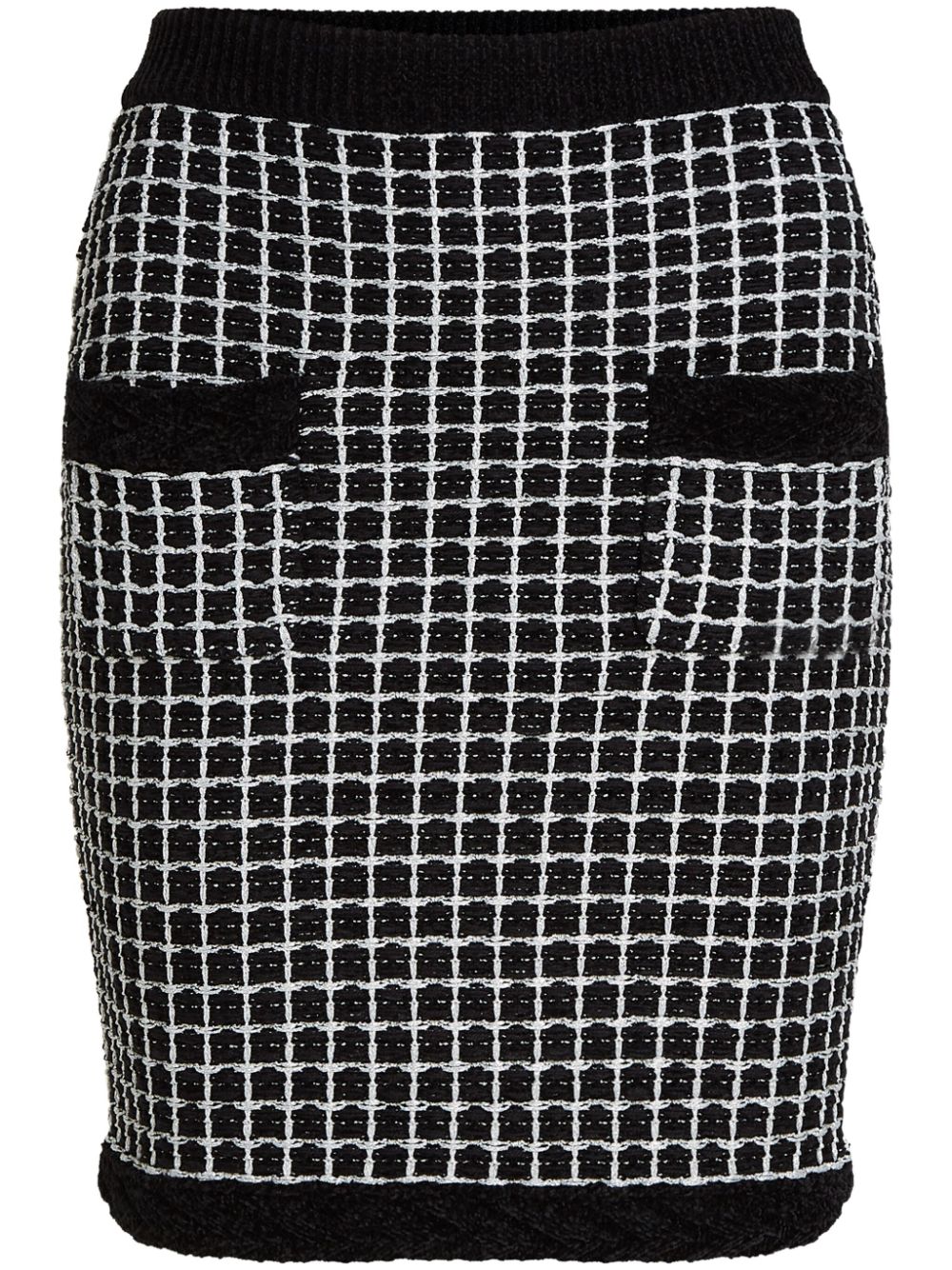 Karl Lagerfeld bouclé two-pocket pencil skirt - Black von Karl Lagerfeld