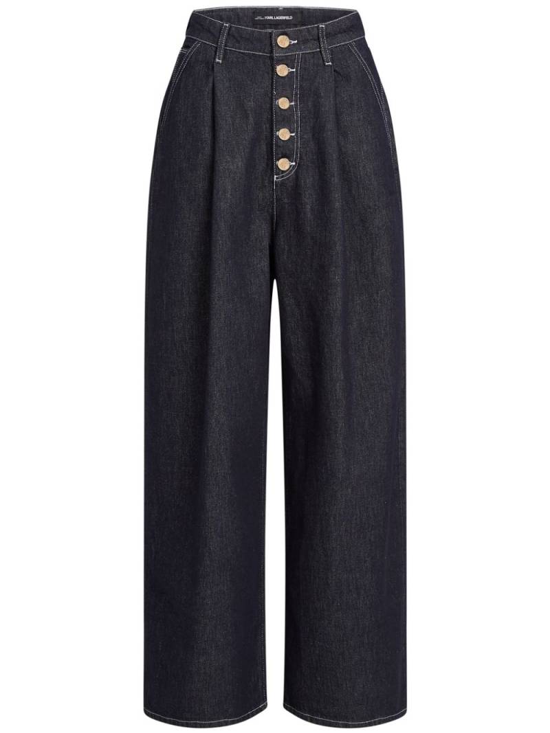 Karl Lagerfeld button-fly wide-leg jeans - Blue von Karl Lagerfeld