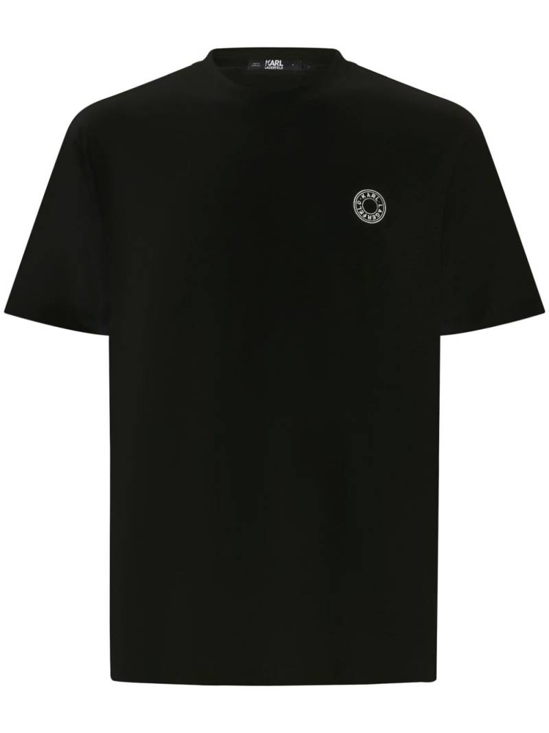 Karl Lagerfeld circle-logo cotton T-shirt - Black von Karl Lagerfeld