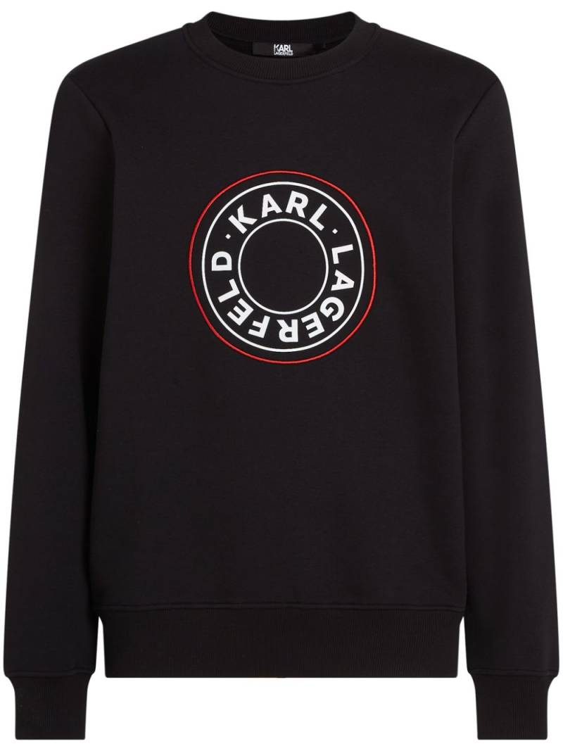 Karl Lagerfeld circle-logo organic-cotton sweatshirt - Black von Karl Lagerfeld