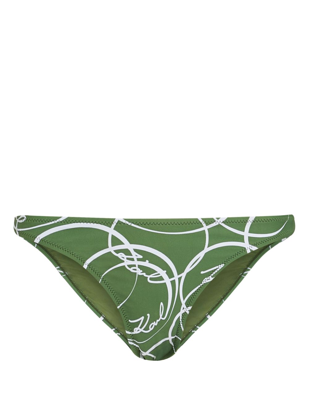 Karl Lagerfeld circle-print Brazilian bikini bottoms - Green von Karl Lagerfeld