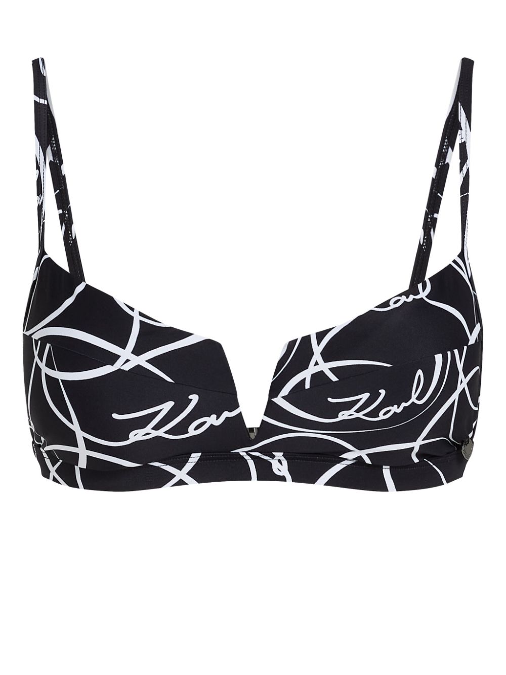 Karl Lagerfeld circle-print V-wire bikini top - Black von Karl Lagerfeld