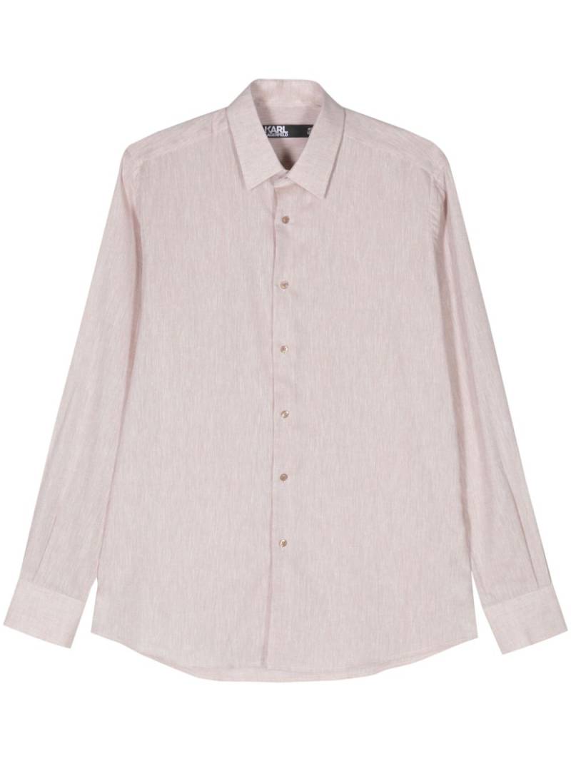 Karl Lagerfeld classic-collar slub-texture shirt - Neutrals von Karl Lagerfeld