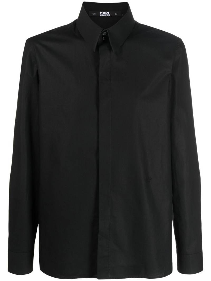 Karl Lagerfeld button-up poplin shirt - Black von Karl Lagerfeld