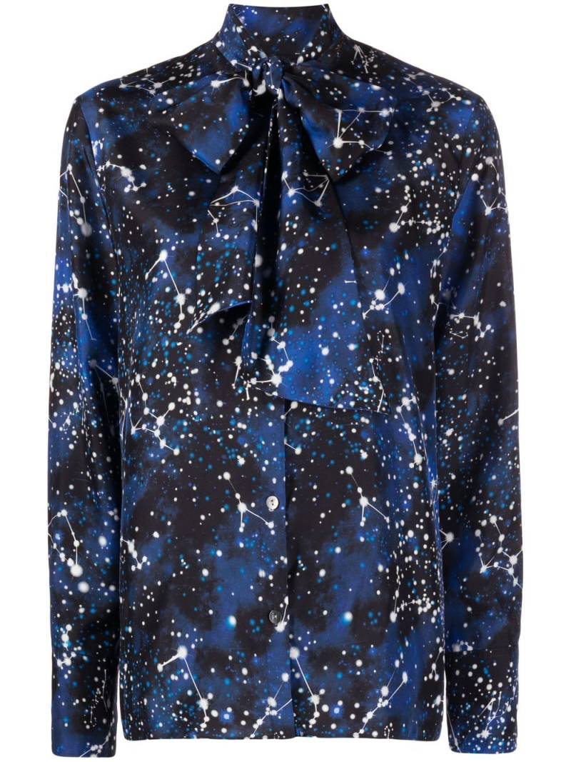 Karl Lagerfeld constellation-print silk shirt - Blue von Karl Lagerfeld