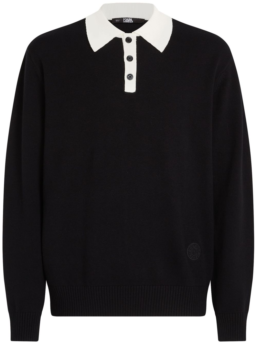 Karl Lagerfeld cotton knitted polo shirt - Black von Karl Lagerfeld