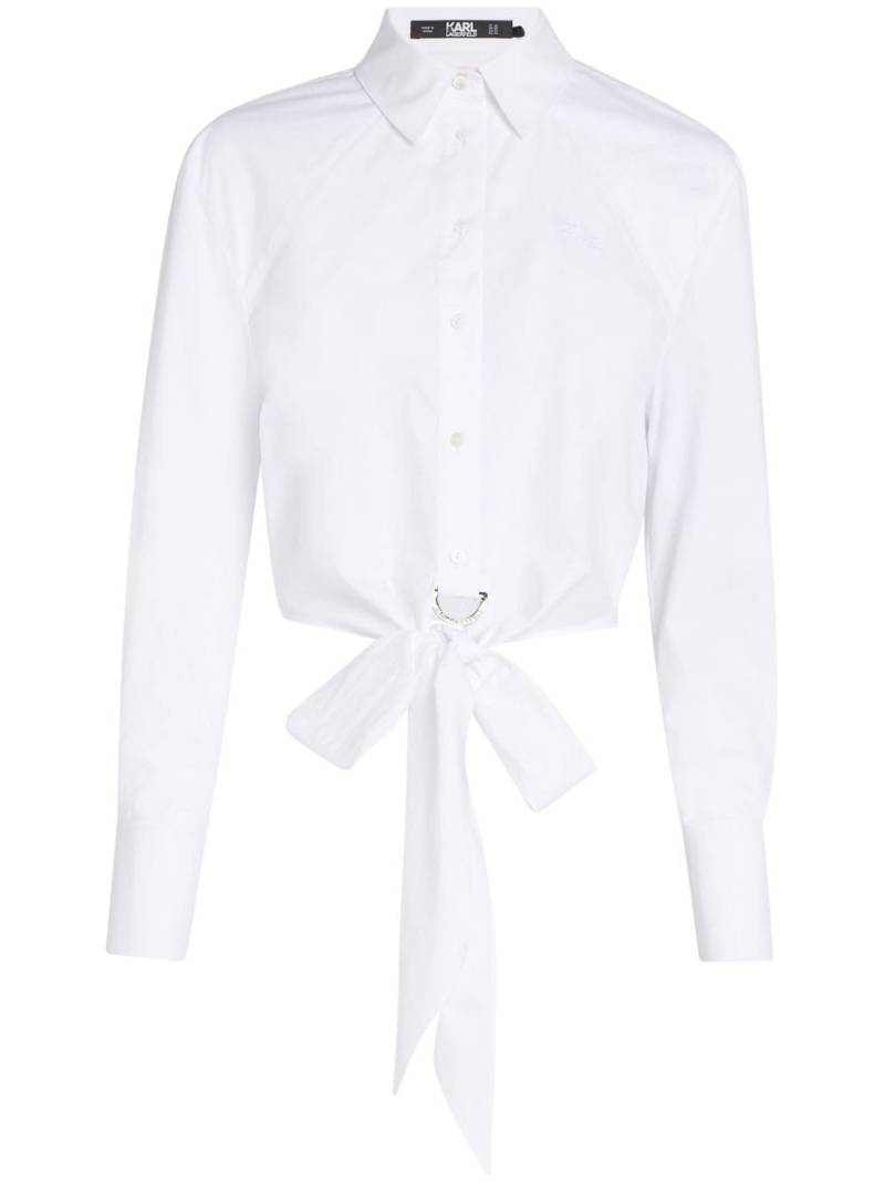 Karl Lagerfeld cropped poplin shirt - White von Karl Lagerfeld