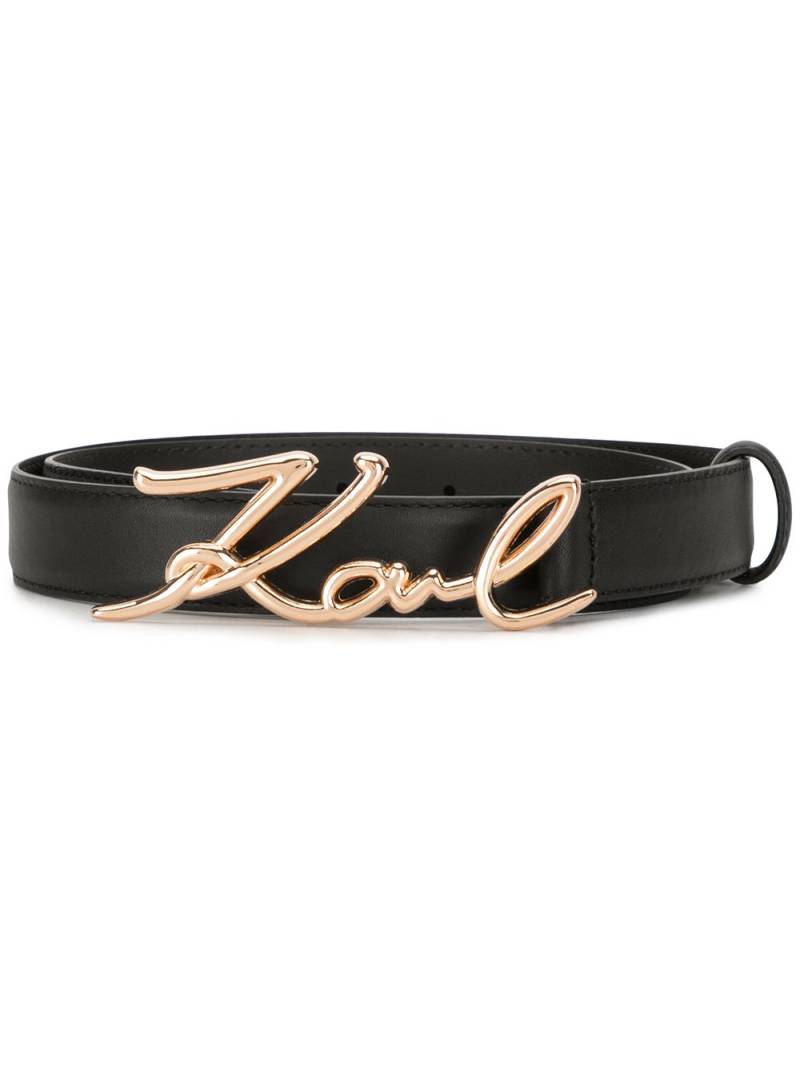 Karl Lagerfeld Signature leather belt - Black von Karl Lagerfeld