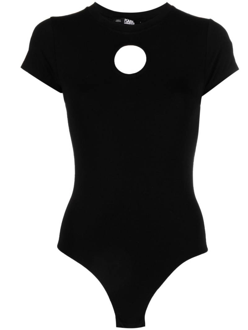 Karl Lagerfeld cut-out organic cotton bodysuit - Black von Karl Lagerfeld