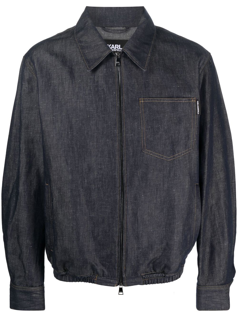 Karl Lagerfeld denim zip bomber jacket - Blue von Karl Lagerfeld