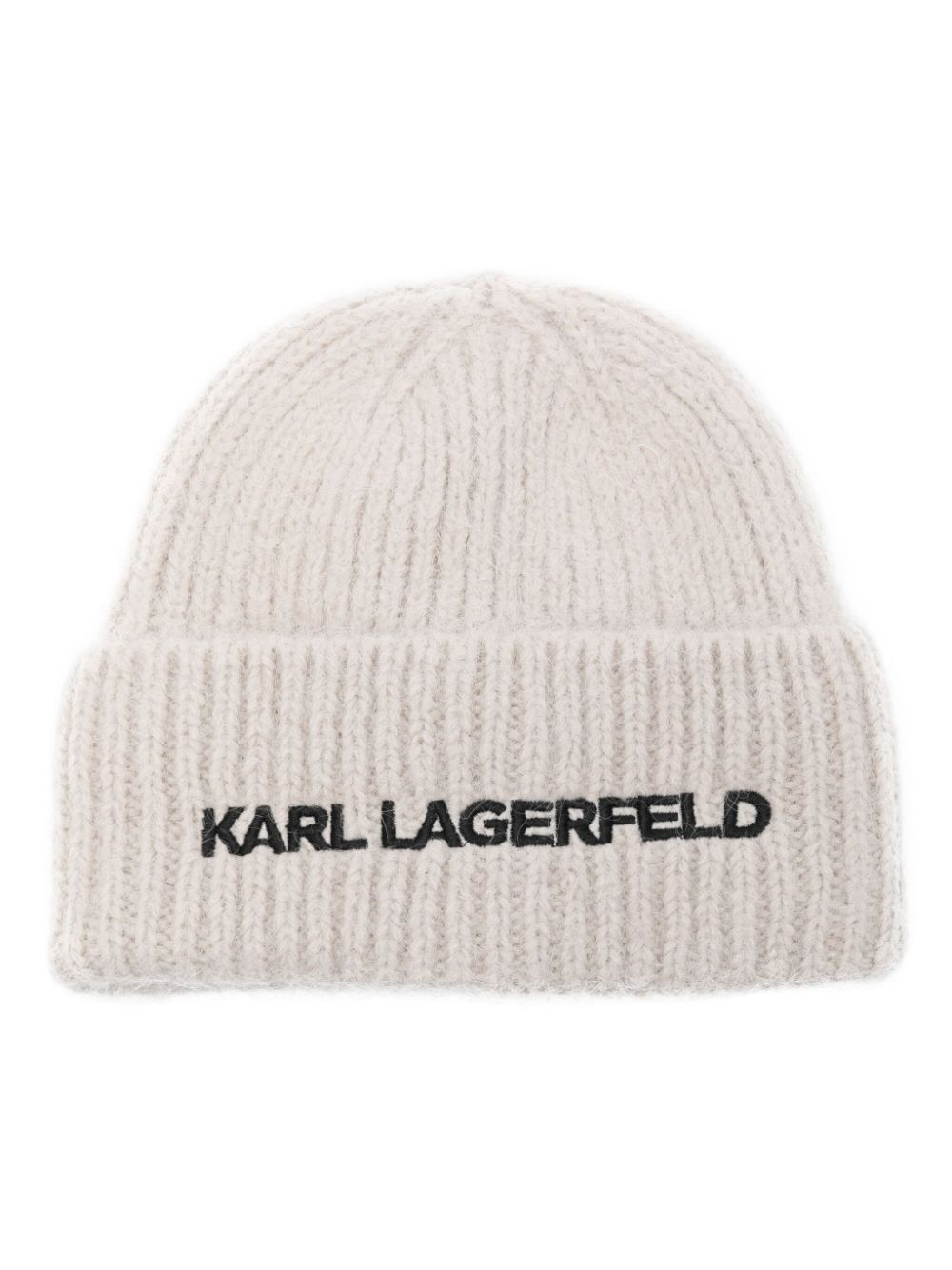 Karl Lagerfeld embroidered-logo beanie hat - Grey von Karl Lagerfeld