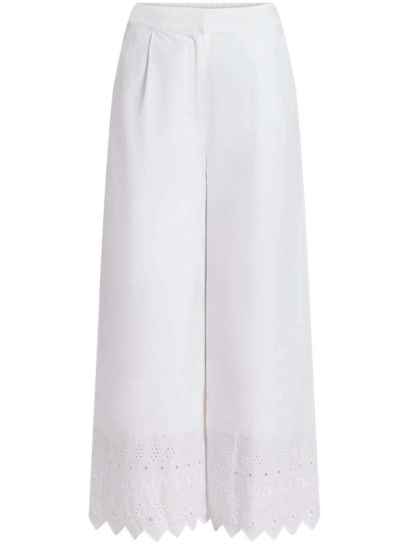 Karl Lagerfeld embroidered trousers - White von Karl Lagerfeld