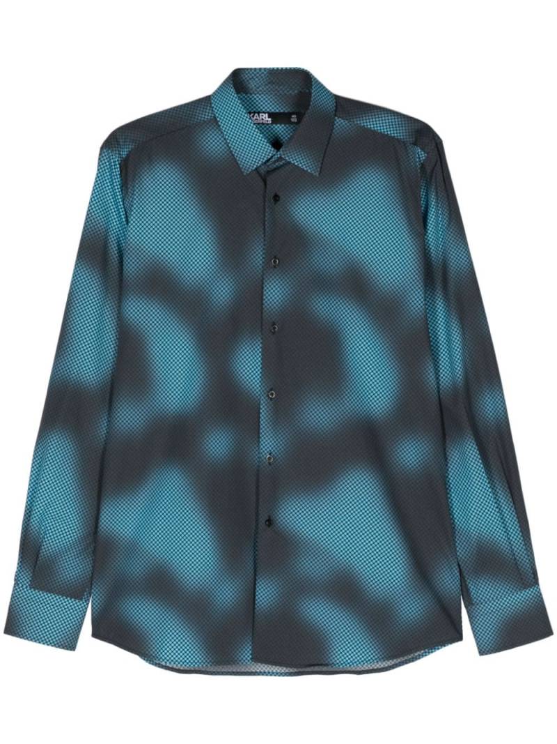 Karl Lagerfeld faded graphic-print shirt - Blue von Karl Lagerfeld