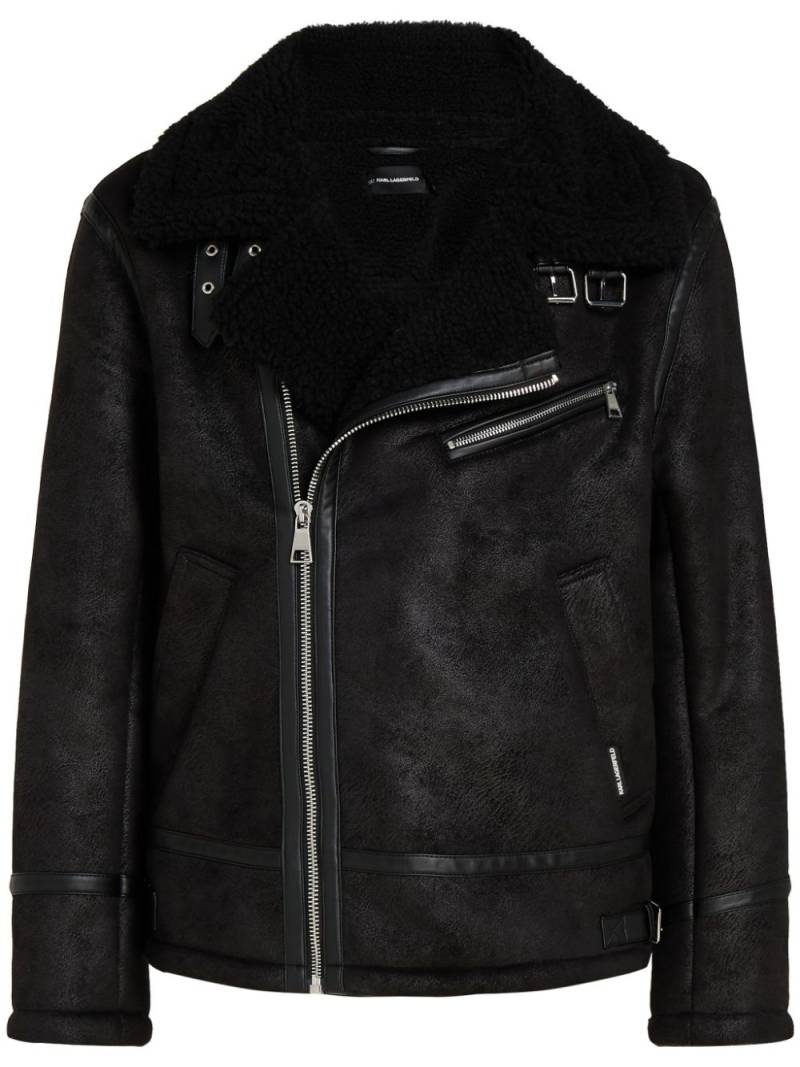 Karl Lagerfeld faux-leather biker jacket - Black von Karl Lagerfeld