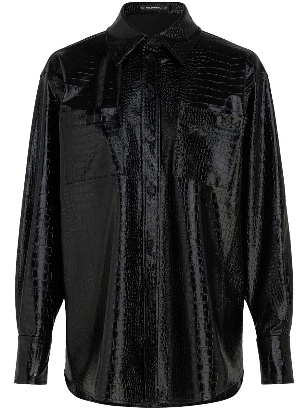 Karl Lagerfeld faux-leather shirt - Black von Karl Lagerfeld