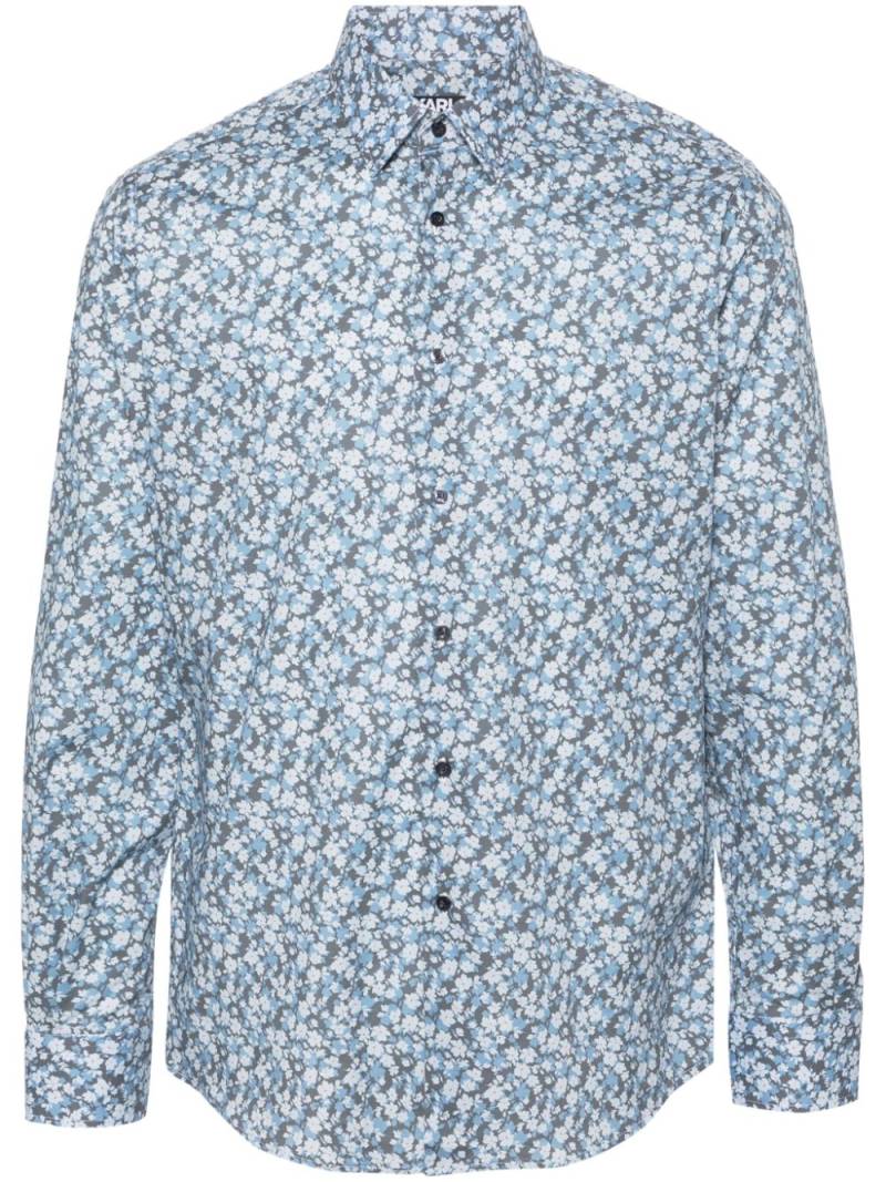 Karl Lagerfeld floral-print poplin shirt - Blue von Karl Lagerfeld