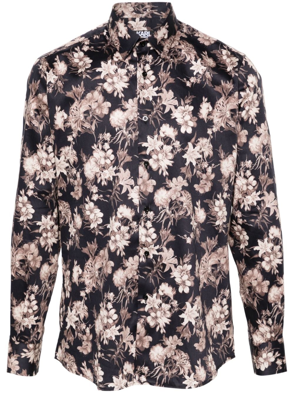 Karl Lagerfeld floral-print shirt - Black von Karl Lagerfeld